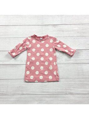Old Navy Pink Polka Dot Stretch Tunic Front Pockets 6-12 Months